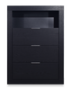Delta Bedroom Chest of Drawers with Storage Shelf, 3-Drawer, 32"W x 44"H - Black  | Commode verticale de chambre à coucher Delta de 32 po (l) x 44 po (H) à 3 tiroirs avec tablette de rangement - noire
