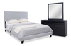 Delta 5pc Bedroom Set with Bed, Dresser & Mirror, Black - King Size