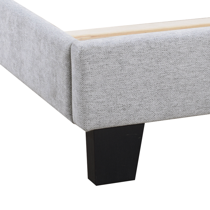 Delta Upholstered Bed in Grey Polyester Fabric - King Size
