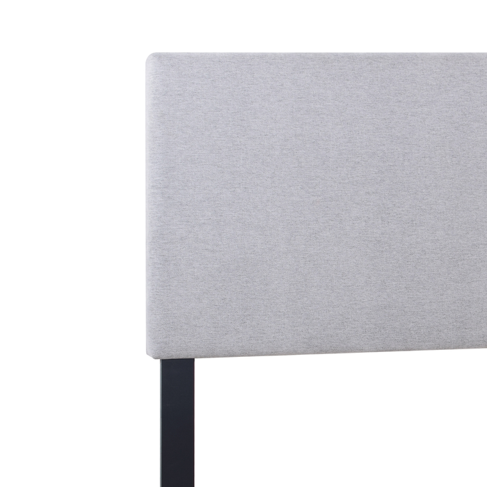 Delta Upholstered Bed in Grey Polyester Fabric - Queen Size