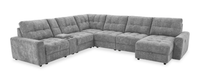 Scott Living Elevate Modular 7-Piece Right-Facing Chenille Fabric Power Reclining and Sliding Sectional - Grey