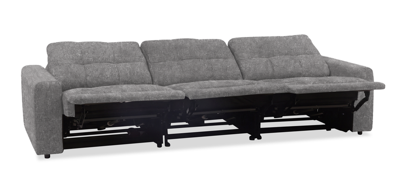 Scott Living Elevate Modular 115\" Chenille Fabric Power Reclining Sofa - Grey