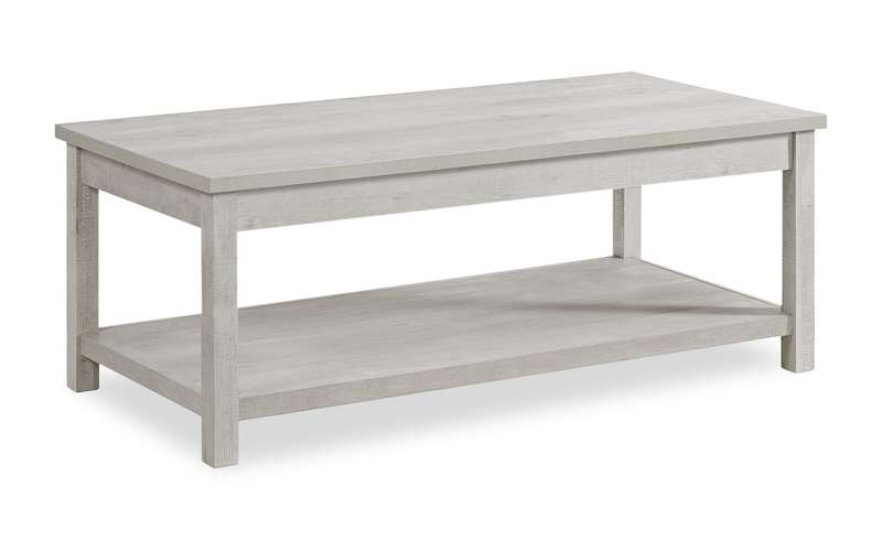 Eleanor 48” Contemporary 3-Pack Coffee + 2 End Tables - White