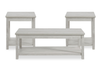 Eleanor 48” Contemporary 3-Pack Coffee + 2 End Tables - White