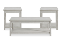 Eleanor 48” Contemporary 3-Pack Coffee + 2 End Tables - White 