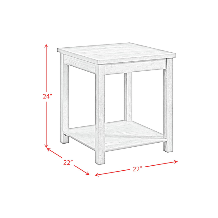 Eleanor 48” Contemporary 3-Pack Coffee + 2 End Tables - White