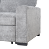 Emerie 3-Piece Left-Facing Chenille Sleeper Sectional with Storage Ottoman – Grey | Sofa-lit sectionnel de gauche Emerie 3 pièces en chenille avec pouf de rangement - gris