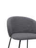 Evita Dining Chair with Cushion Fabric Seat & Back, Metal – Grey | Chaise de salle à manger Evita en métal avec coussin de siège et dossier en tissu - grise