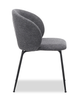Evita Dining Chair with Cushion Fabric Seat & Back, Metal – Grey | Chaise de salle à manger Evita en métal avec coussin de siège et dossier en tissu - grise