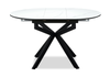 Evita 5pc Dining Set, Table & 4 Grey Chairs, Sintered Stone, 41-54"W Extension - Grey/Black | Ensemble de salle à manger Evita 5 pièces en pierre frittée avec table ronde de 41 po à 54 po (L) avec rallonge et 4 chaises grises - gris et noir