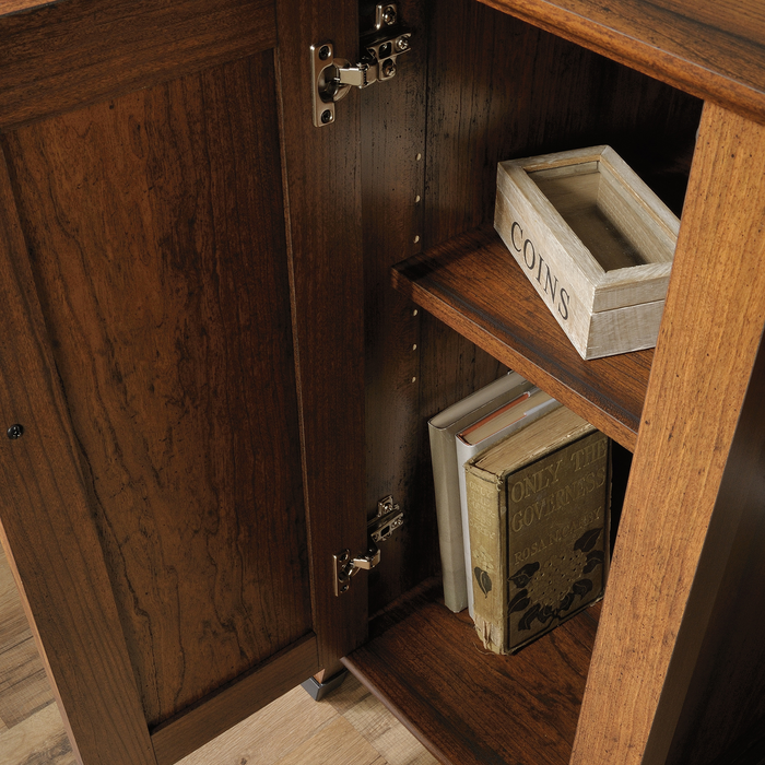 Forge 59.06\" Office Desk with 3 Drawers and Cable Management – Washington Cherry