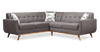 Kort & Co. Freeman 2-Piece Linen-Look Fabric Sectional with Wood Legs – Charcoal Grey | Sofa sectionnel Freeman de Kort & Co. 2 pièces po en tissu d’apparence lin avec pattes en bois - gris anthracite