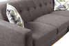 Kort & Co. Freeman 2-Piece Linen-Look Fabric Sectional with Wood Legs – Charcoal Grey | Sofa sectionnel Freeman de Kort & Co. 2 pièces po en tissu d’apparence lin avec pattes en bois - gris anthracite