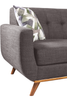 Kort & Co. Freeman 2-Piece Linen-Look Fabric Sectional with Wood Legs – Charcoal Grey | Sofa sectionnel Freeman de Kort & Co. 2 pièces po en tissu d’apparence lin avec pattes en bois - gris anthracite