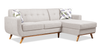 Kort & Co. Freeman 2-Piece Right-Facing Sectional with Wood Legs – Dove White