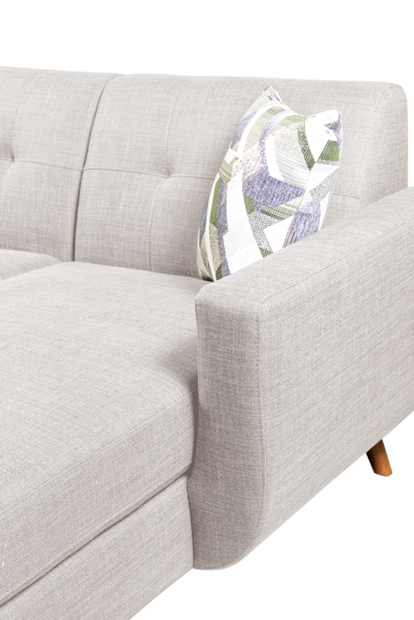 Kort & Co. Freeman 2-Piece Right-Facing Sectional with Wood Legs – Dove White
