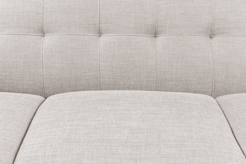 Kort & Co. Freeman 2-Piece Linen-Look Fabric Sectional with Wood Legs – Dove White