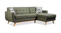 Kort & Co. Freeman 2-Piece Right-Facing Sectional with Wood Legs – Avocado Green