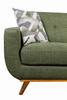 Kort & Co. Freeman 2-Piece Linen-Look Fabric Sectional with Wood Legs – Avocado Green | Sofa sectionnel Freeman de Kort & Co. 2 pièces po en tissu d’apparence lin avec pattes en bois - vert avocat