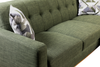 Kort & Co. Freeman 2-Piece Linen-Look Fabric Sectional with Wood Legs – Avocado Green | Sofa sectionnel Freeman de Kort & Co. 2 pièces po en tissu d’apparence lin avec pattes en bois - vert avocat