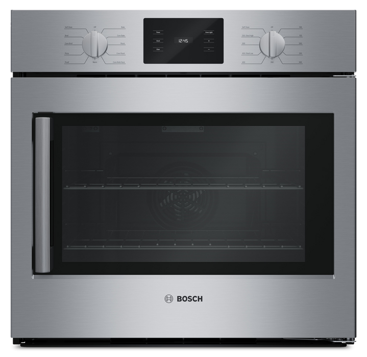 Bosch 30\" Induction Cooktop and 4.6 Cu. Ft. Electric Wall Oven – Black and Stainless Steel