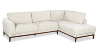 Horizon 2-Piece Right-Facing Fabric Sectional with Wood Base and Legs - Stone 