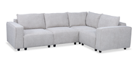 Infinity Modular 4-Piece Chenille Fabric Sofa Sectional – Light Grey 