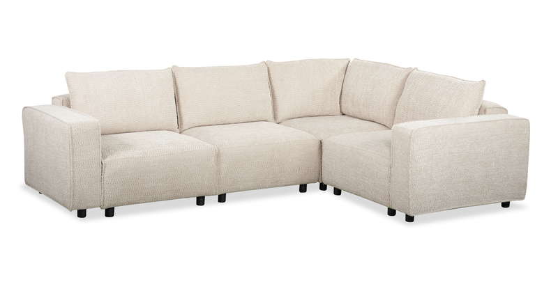 Infinity Modular 4-Piece Chenille Fabric Sofa Sectional – Taupe