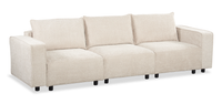 Infinity Modular 3-Piece Chenille Fabric Sofa Sectional – Light Grey  