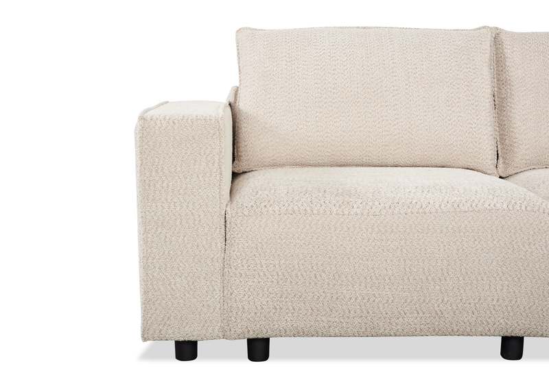 Infinity Modular 3-Piece Chenille Fabric Sofa Sectional – Taupe 