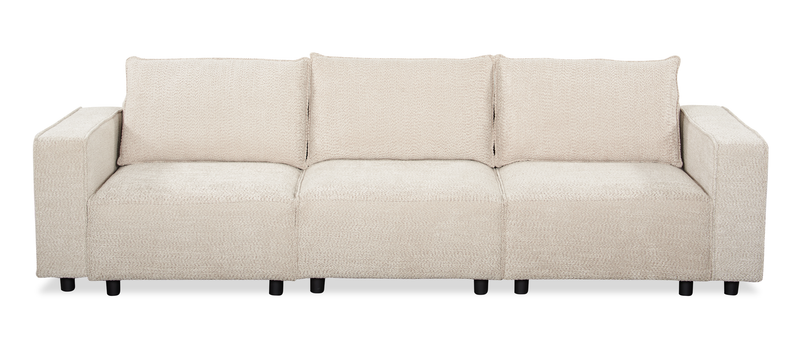 Infinity Modular 3-Piece Chenille Fabric Sofa Sectional – Taupe 