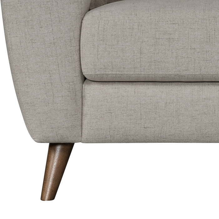 Iverly 38” Linen-Look Fabric Chair with Removable Back Cushion -Sand