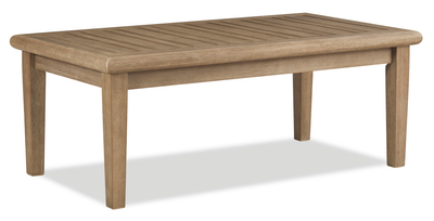 Juno Outdoor Patio Coffee Table - Eucalyptus Wood, UV & Weather Resistant – Natural | Table à café Juno pour la terrasse à l’extérieur - eucalyptus, résistante aux intempéries et aux rayons UV - naturelle