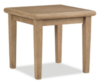 Juno Outdoor Patio End Table - Eucalyptus Wood, UV & Weather Resistant - Natural