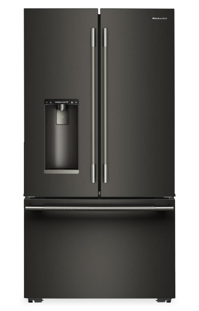 KitchenAid 35.6" 23.1 Cu. Ft. Counter-Depth French Door Refrigerator – Black Ore - KRFC536SBE | Réfrigérateur KitchenAid de 23,1 pi³ et de 35,6 po à profondeur de comptoir à portes françaises - minerai noir - KRFC536SBE