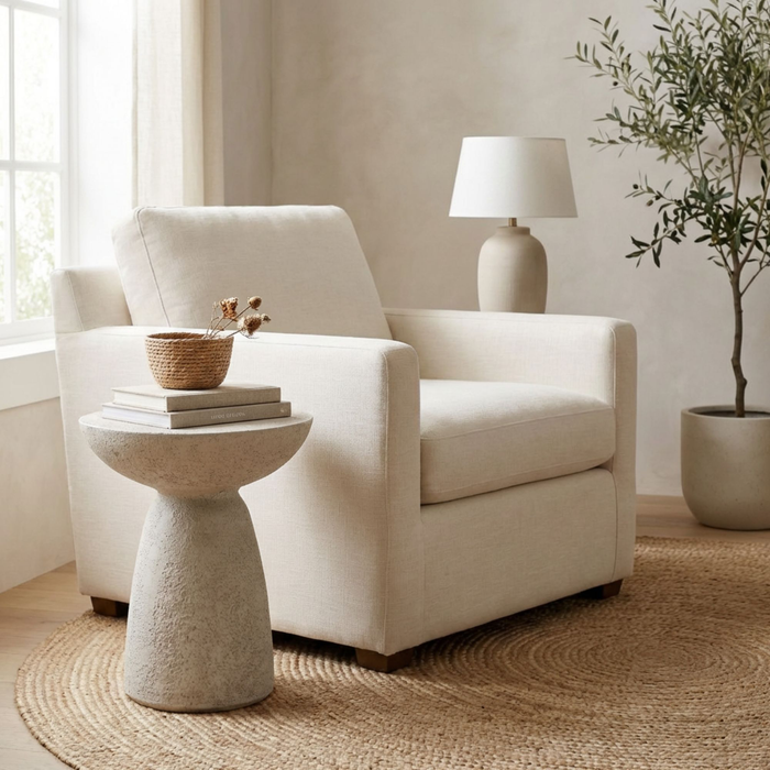 Lake 18.9\" Modern End Table - Cream