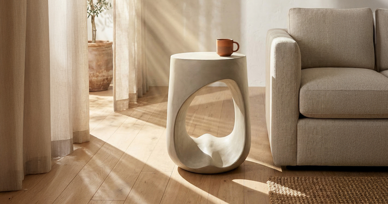 Lana 17.9\" Modern End Table - Cream