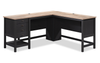 Lance 65.12\" L-Shaped Office Desk with 2 Drawers – Raven Oak