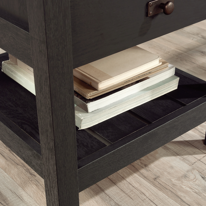 Lance 65.12\" L-Shaped Office Desk with 2 Drawers – Raven Oak