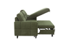 Laval 2-Piece Right-Facing Fabric Sleeper Sectional with Storage Chaise - Green | Sofa-lit sectionnel de droite Laval 2 pièces en tissu avec fauteuil long de rangement - vert
