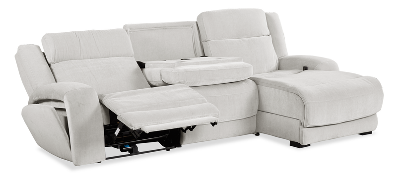 Shaquille O’Neal Home Legacy 3-Piece Right-Facing Power Reclining Sectional with Shaq-o-pedic Comfort - Grey 