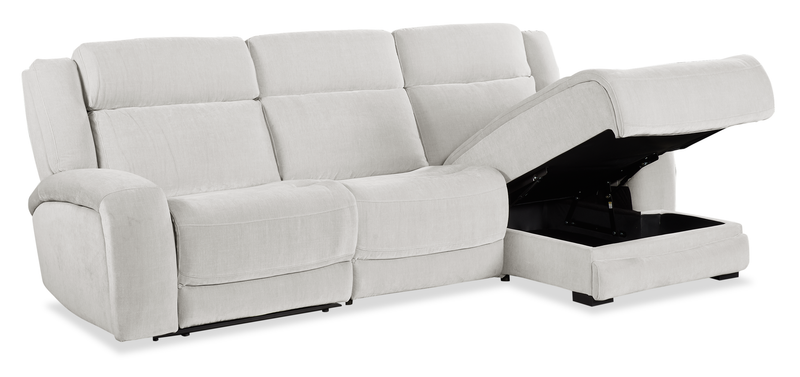 Shaquille O’Neal Home Legacy 3-Piece Right-Facing Power Reclining Sectional with Shaq-o-pedic Comfort - Grey 