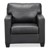 Made in Canada Lennox 35” Genuine Leather Accent Chair with Removable Cushions - Black | Fauteuil d’appoint Lennox de 35 po fabriqué au Canada en cuir véritable avec coussins amovibles - noir
