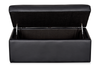 Made in Canada Lennox 40” Genuine Leather Storage Ottoman - Black | Pouf de rangement Lennox de 40 po fabriqué au Canada en cuir véritable - noir