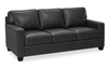 Made in Canada Lennox 79” Genuine Leather Sofa with Removable Cushions - Black | Sofa Lennox de 79 po fabriqué au Canada en cuir véritable avec coussins amovibles - noir
