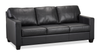 Made in Canada Lennox 79” Genuine Leather Sofa with Removable Cushions - Black | Sofa Lennox de 79 po fabriqué au Canada en cuir véritable avec coussins amovibles - noir