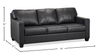 Made in Canada Lennox 79” Genuine Leather Sofa with Removable Cushions - Black | Sofa Lennox de 79 po fabriqué au Canada en cuir véritable avec coussins amovibles - noir