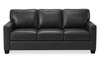 Made in Canada Lennox 79” Genuine Leather Sofa with Removable Cushions - Black | Sofa Lennox de 79 po fabriqué au Canada en cuir véritable avec coussins amovibles - noir
