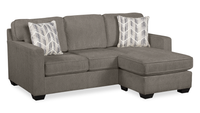 Made in Canada Lennox Chenille Fabric Reversible Sectional with Reversible Cushions - Grey 