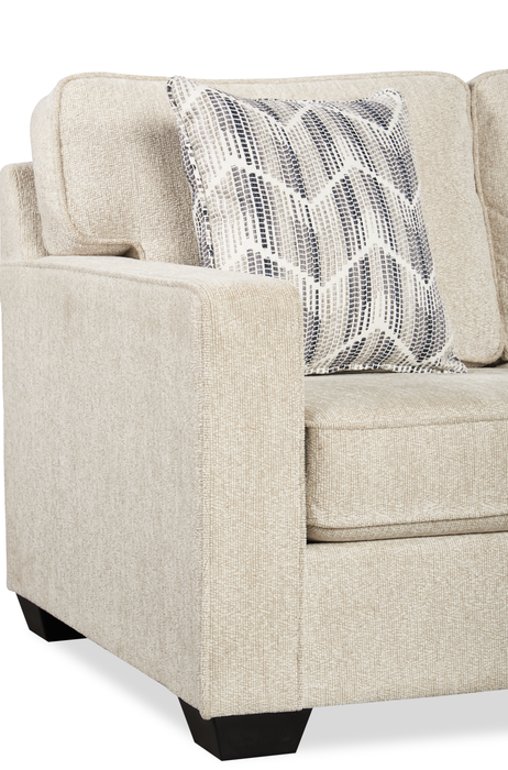 Made in Canada Lennox Chenille Fabric Reversible Sectional with Reversible Cushions - Taupe